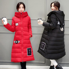 2016冬季新款韩版棉衣女长款外套修身显瘦学生大码加厚羽绒棉服潮