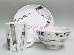 日本 十二月窑 y井喜代美 作家 系列餐具卡通铅笔碗盘汤盘马克杯