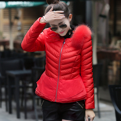 2016韩版冬装保暖毛领棉衣长袖显瘦修身短款棉袄休闲女装外套反季