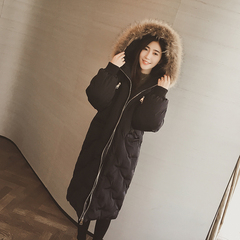 2016冬季女装新款长款带帽毛领棉衣外套韩版加厚宽松显瘦棉袄棉服