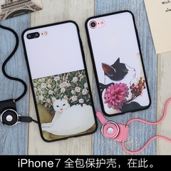 新款苹果iPhone7手机壳7Plus硅胶软壳保护套全包边4.7女款5.5猫咪
