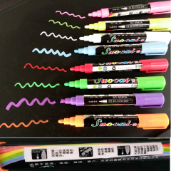 韩国彩色可擦淡色荧光笔套装发光黑板荧光板专用水粉笔广告笔8色