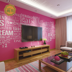 电视背景墙壁画客厅酒店公寓时尚艺术壁纸个性字母定制墙纸墙布