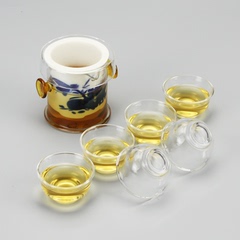 红茶茶具套装玻璃双耳杯泡茶器陶瓷功夫双耳茶壶普洱茶冲茶器过虑