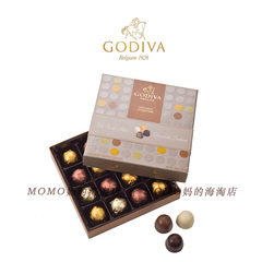 现货比利时代购godiva歌帝梵牛奶/黑/白巧克力bonbon礼盒16颗圣诞