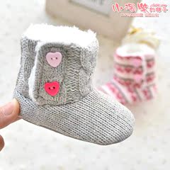 冬季新款女宝宝雪地靴 0-1岁加绒保暖婴儿雪地靴子防滑软底学步鞋