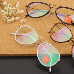 眼镜框女款近视时尚复古韩版潮全框金属平光镜超轻可配成品眼睛架