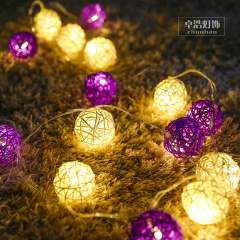 LED小彩灯闪灯串灯串节日婚房创意装饰灯圣诞节过年电池手工藤球