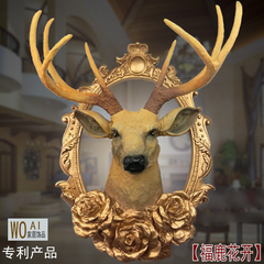 仿真鹿头壁挂欧式客厅墙上挂件饰品家居创意墙面装饰动物头挂饰