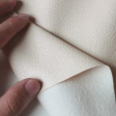 半米价 米色pu皮料 大荔枝纹人造皮革 diy皮包 装修软包布料