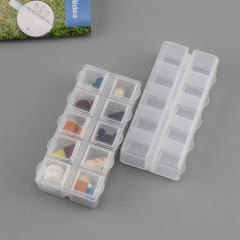 10格独立盖塑料盒子 饰品零配件分类收纳盒 鱼钩小五金整理盒药盒
