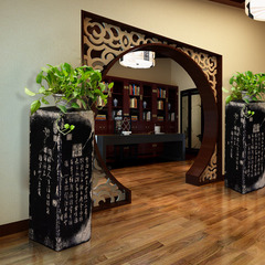 新中式摆件书柜摆件酒架酒柜装饰品办公室工艺品玄关摆件 书法石