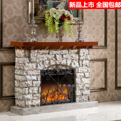 1.3/4/1.5米石头壁炉欧式壁炉装饰柜 复古仿壁炉架装饰取暖炉心