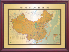 中国矿产之源地图高档办公室会议室大厅装饰铜画单位公司学校壁画