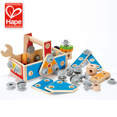 德国hape百变木匠工具盒 儿童玩具 宝宝益智早教智力螺母拆装组装