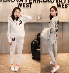 2016冬季新款时尚女装韩版三件套卫衣女冬装纯棉加厚运动服套装潮