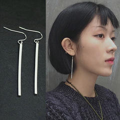 韩版长条耳钉女耳线长款气质简约个性百搭欧美金属长条耳环耳饰潮