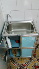 加厚厨房水槽柜 洗菜柜 不锈钢 阳台柜 厨柜 简易橱柜 组合橱柜
