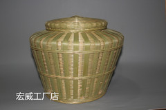 广西横县传统手工竹编竹篮茶叶罐 有盖竹篮竹箩收纳箩手提箩