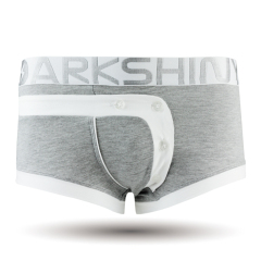 DarkShiny 国际首创前开纽扣三角平角裤 日本原创立体剪裁男内裤