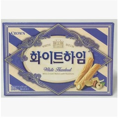 特价韩国原装进口休闲零食品  CROWN可拉奥奶油榛子瓦饼干142G