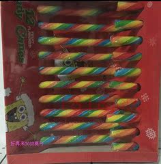 深圳顺丰包邮进口香港金稻谷士的糖144g圣诞节拐杖糖棒棒糖果12支