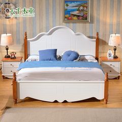 地中海田园双人床小户型卧室成人美式实木欧式乡村公主床1.8米