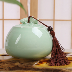 龙泉青瓷茶叶罐陶瓷小号 存储密封罐红茶铁观音普洱定窑茶罐茶具