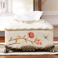 家用陶瓷创意纸巾盒客厅 抽纸盒欧式复古奢华餐巾纸盒茶几装饰