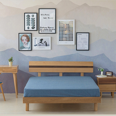 筑木日式纯北美进口橡木床1.8米1.5双人床1.2单人床简约现代卧室
