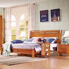 2016新款1.8米大床水曲柳实木床双人床中式现代宜家床婚庆床包邮