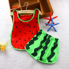男女宝宝夏季造型衣西瓜无袖背心短裤琵琶2件套装0-1-2岁婴儿衣服