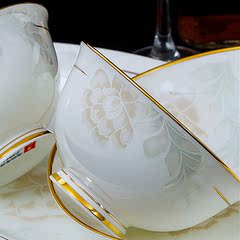 景德镇陶瓷器碗碟套装餐具58头骨瓷碗盘高档中式家用碗筷结婚礼品