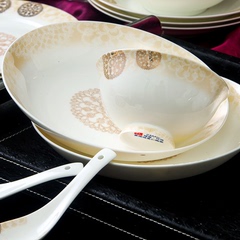 餐具套装碗盘58头骨瓷景德镇陶瓷器碗碟套装高档韩中式家用礼品