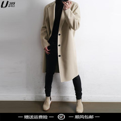 【天天特价】韩版秋冬新款羊毛呢大衣男中长款羊绒大衣男大码外套
