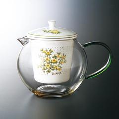 现货 日本进口有田烧cerand glass 纯手工陶瓷茶滤网耐热玻璃茶壶