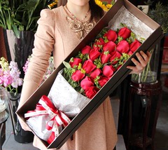 七夕情人节11朵红玫瑰花束福州鲜花速递福州同城市区鲜花店送花