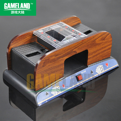 游戏大陆德州扑克木制自动洗牌机 洗牌器 可洗1-2付扑克牌