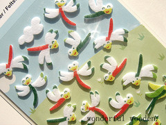 韩国儿童卡通DIY手工装饰贴画scrapbook相册昆虫无纺布贴纸 蜻蜓