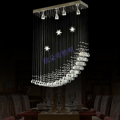 现代简约LED餐厅水晶灯水晶吊灯饰卧室吧台隔断客厅灯具帘子