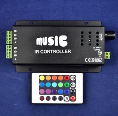 LED声控控制器 七彩RGB 控制器 12V灯带控制器 音乐控制器
