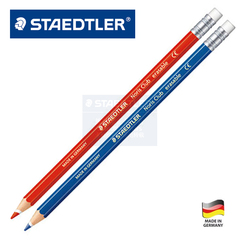 德国STAEDTLER施德楼 可擦 144 红|蓝色 彩色铅笔 批注|标记 防断