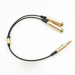 sony耳机一分二线 情侣线 转接线 3.5一份二 金属插头