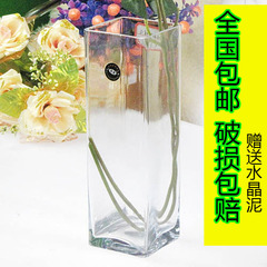 包邮 富贵竹百合经典多款水晶玻璃花瓶透明插花玻璃花瓶方缸