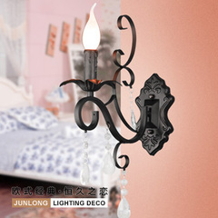 美式现代田园浪漫水晶蜡烛灯卧室灯床头壁灯欧式创意灯B1099
