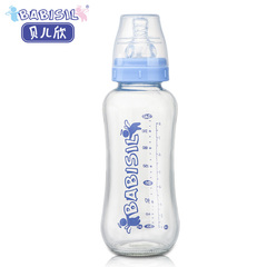贝儿欣 白玻 标准口径玻璃奶瓶 240ml 婴儿奶瓶 标口宝宝奶瓶