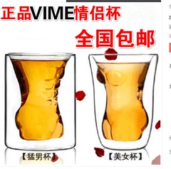 美女杯双层玻璃杯 美女红酒杯 创意个性水杯创意礼物送男人送老公