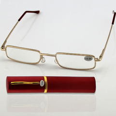 老花眼镜便携笔筒式超轻小框老花镜100/150/200/250度男女远视镜