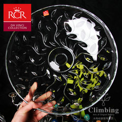 意大利RCR进口水晶玻璃客厅水果盘 创意茶几圆盘 大号平盘果斗