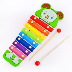 儿童玩具1-2周岁女木制早教八音琴手敲琴8个月宝宝音乐幼儿玩具琴